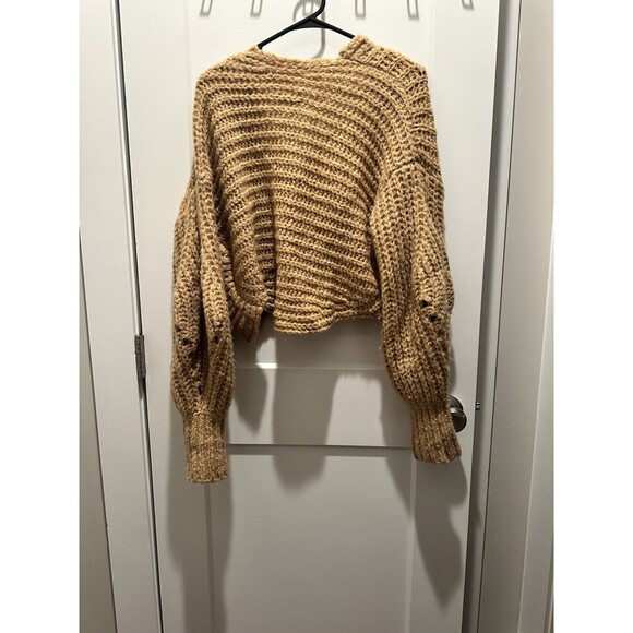 Anthropologie Knit Chunky Cropped Rae Plush Cardigan Size S - Picture 5 of 5